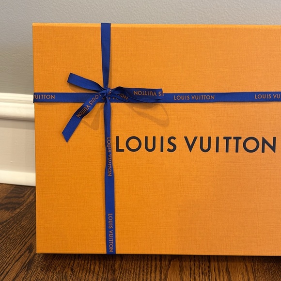 Louis Vuitton Gold Orange Blue Empty Shirt Gift Box Ribbon with Tissue Paper - Picture 2 of 13
